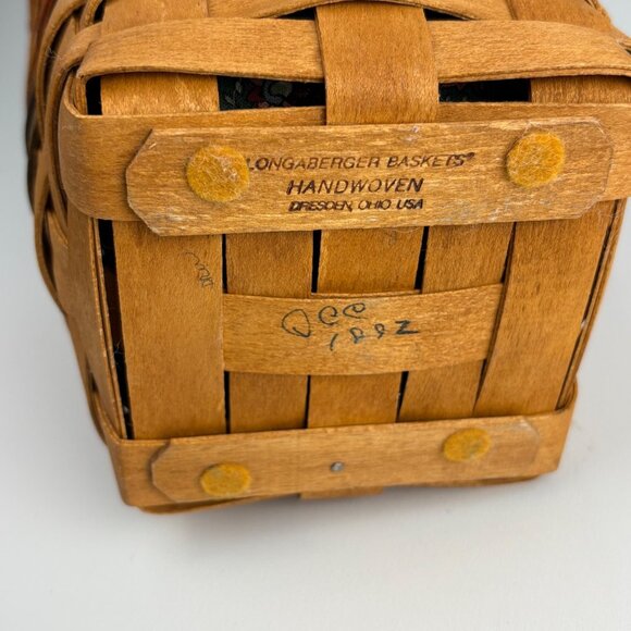 Longaberger 1992 Shades Of Autumn Basket Fabric Liner Plastic Protector & Tie-On - Picture 3 of 9